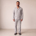 Men's Cotton Twill Pyjamas | Light Grey