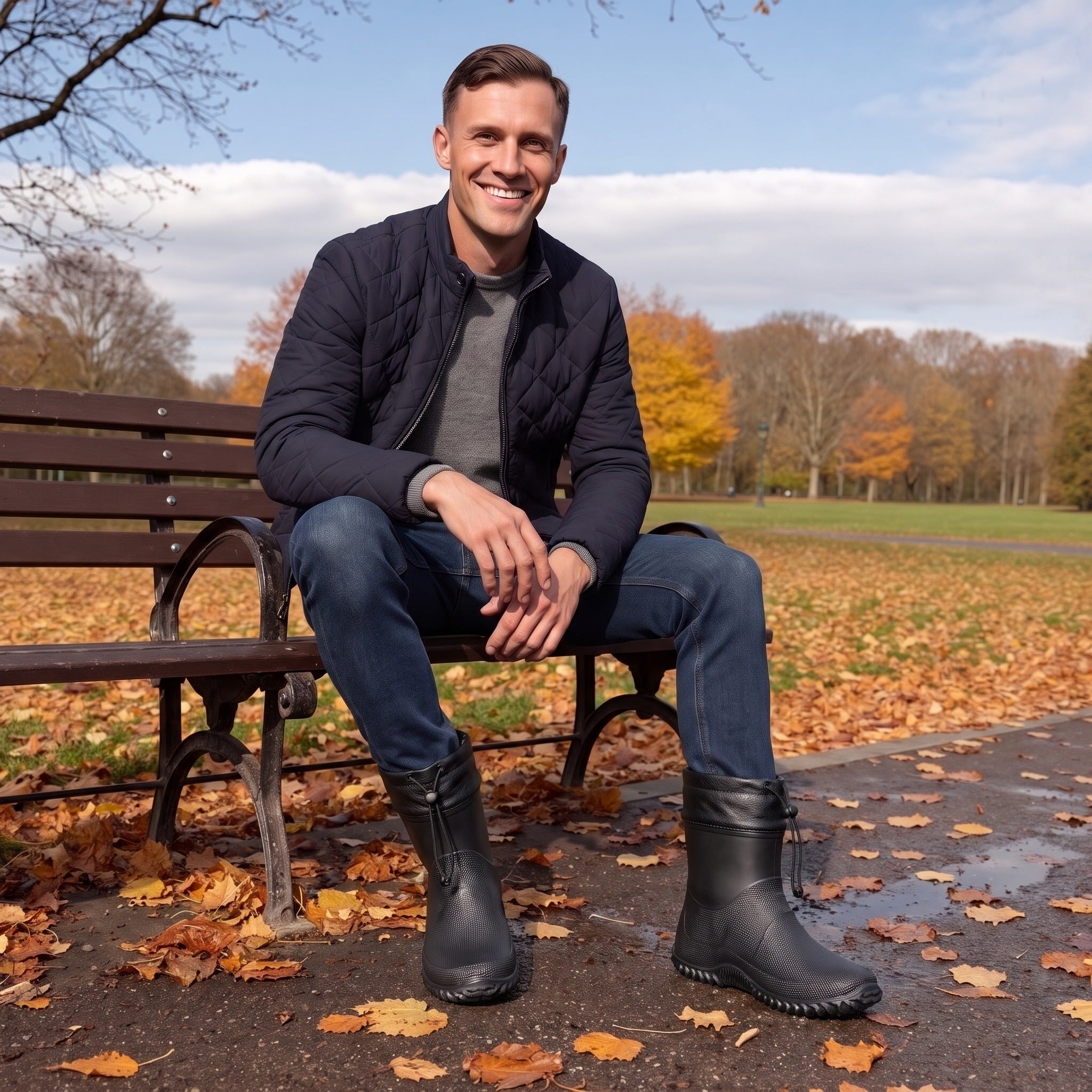 Men's Ankle Wellington Boots | Drawcord Collar | 3 Colours