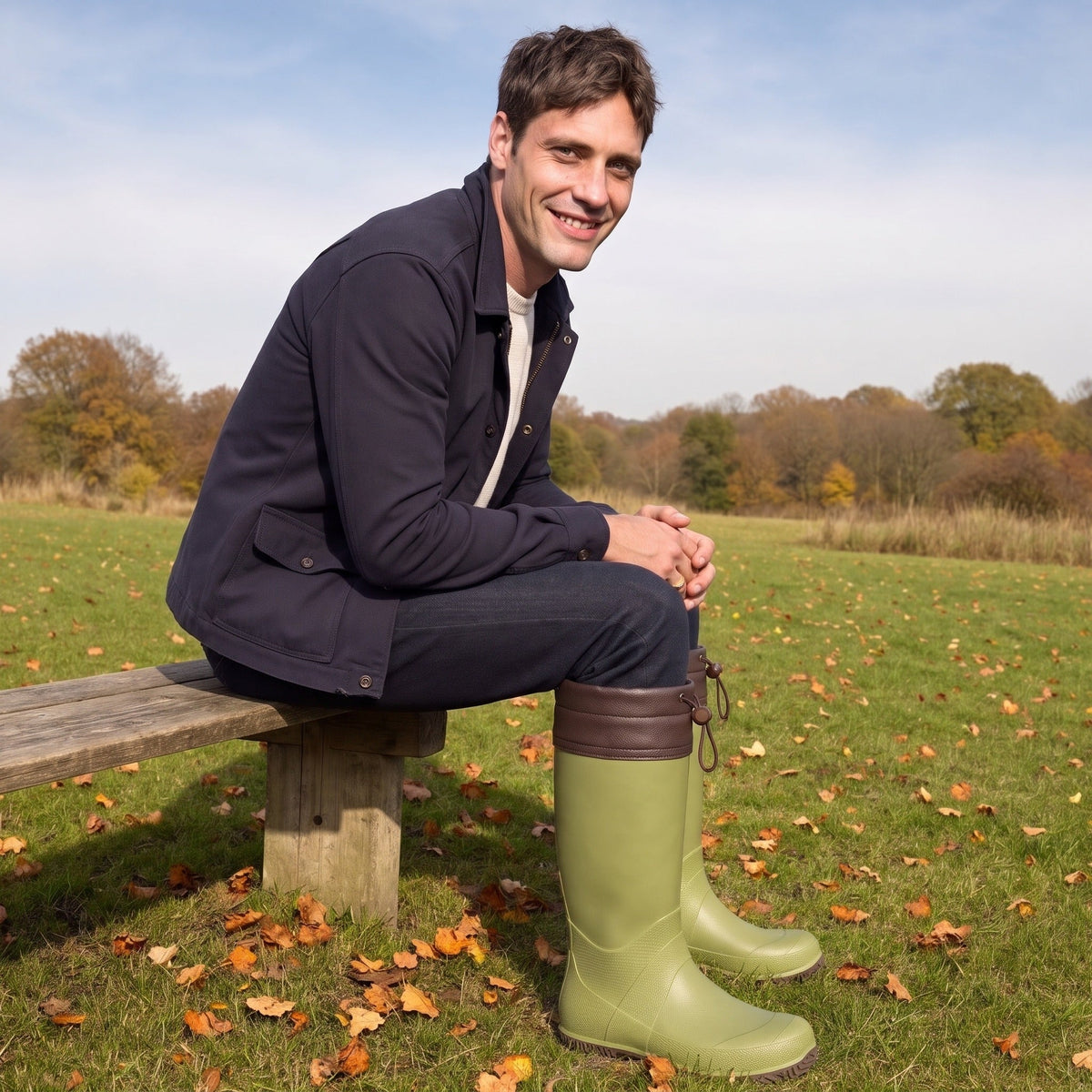 Men's PVC Wellington Boots | Drawcord Cuff | 4 Colours
