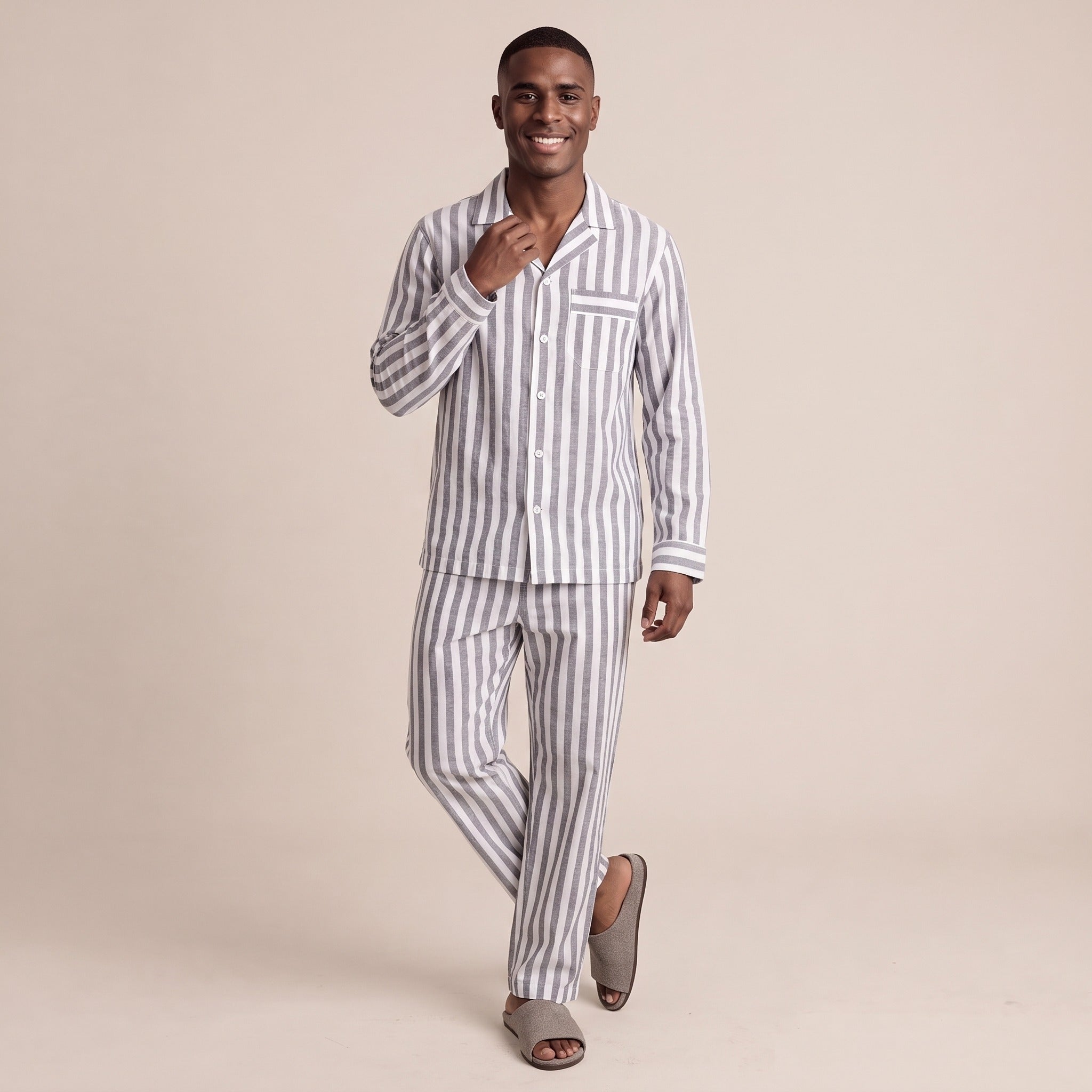Men's Striped Pyjamas | Button Front | 2 Colours
