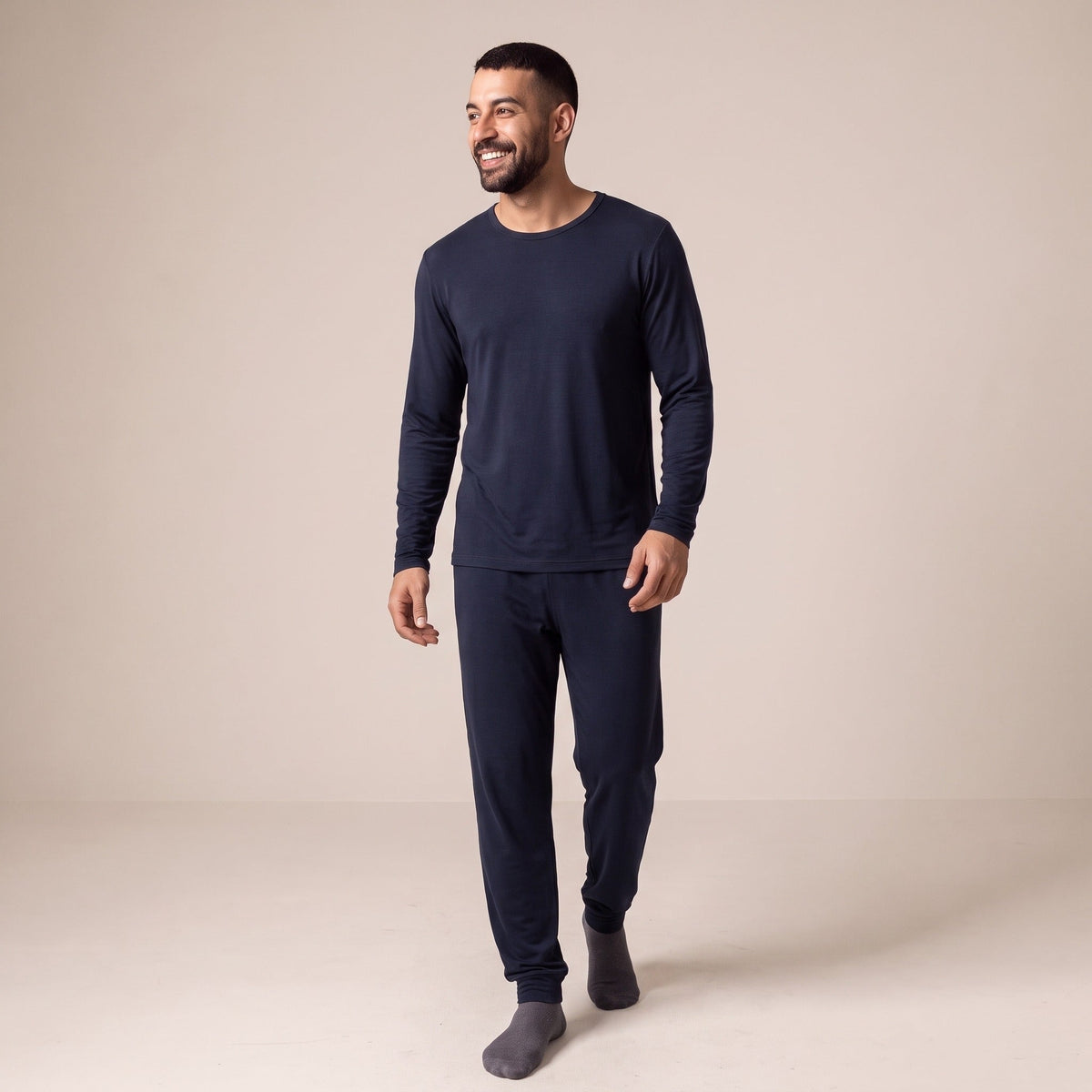 Men's Long Sleeve Pyjamas | Bamboo Viscose | Navy