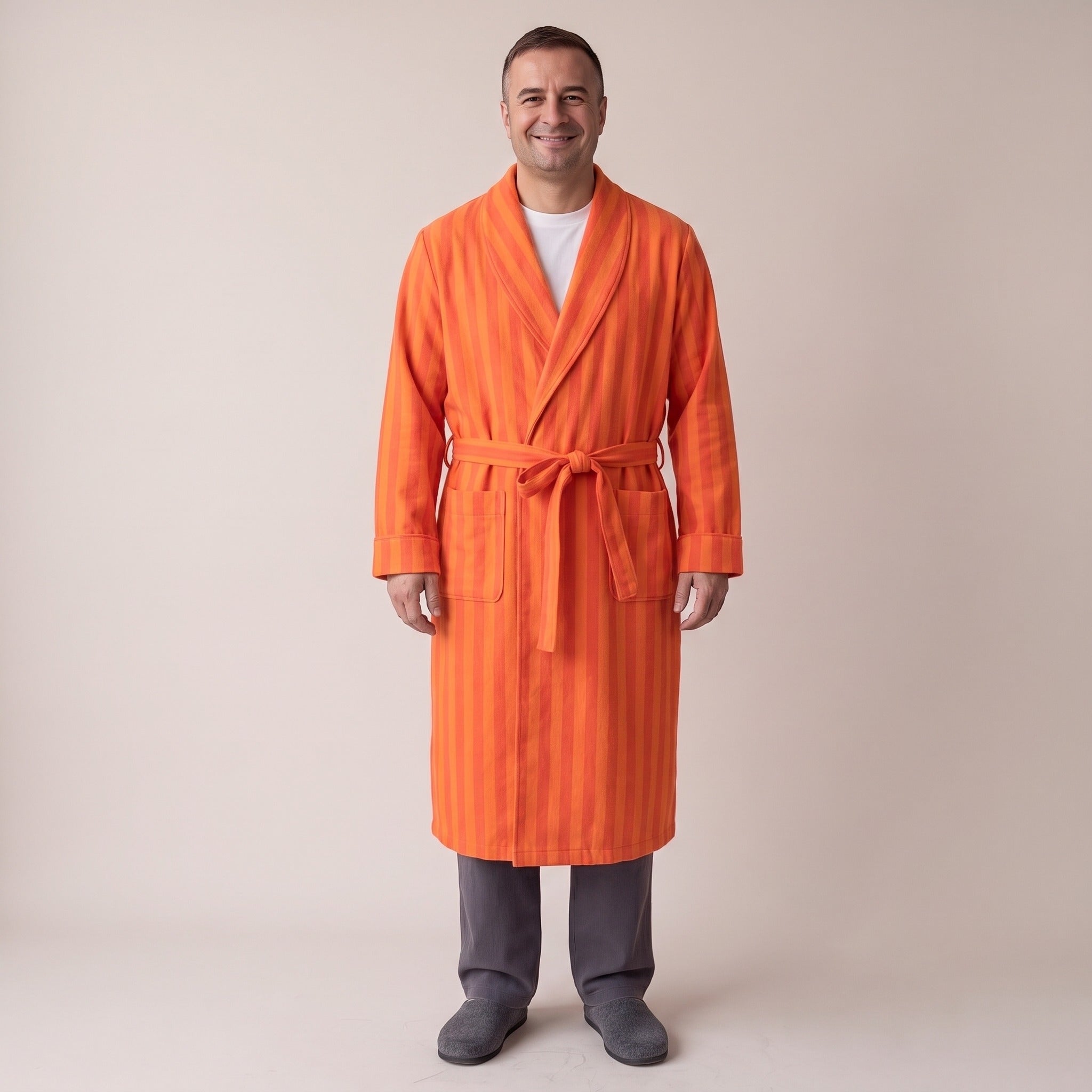 Men's Flannel Dressing Gown | Tie Belt | 3 Colours