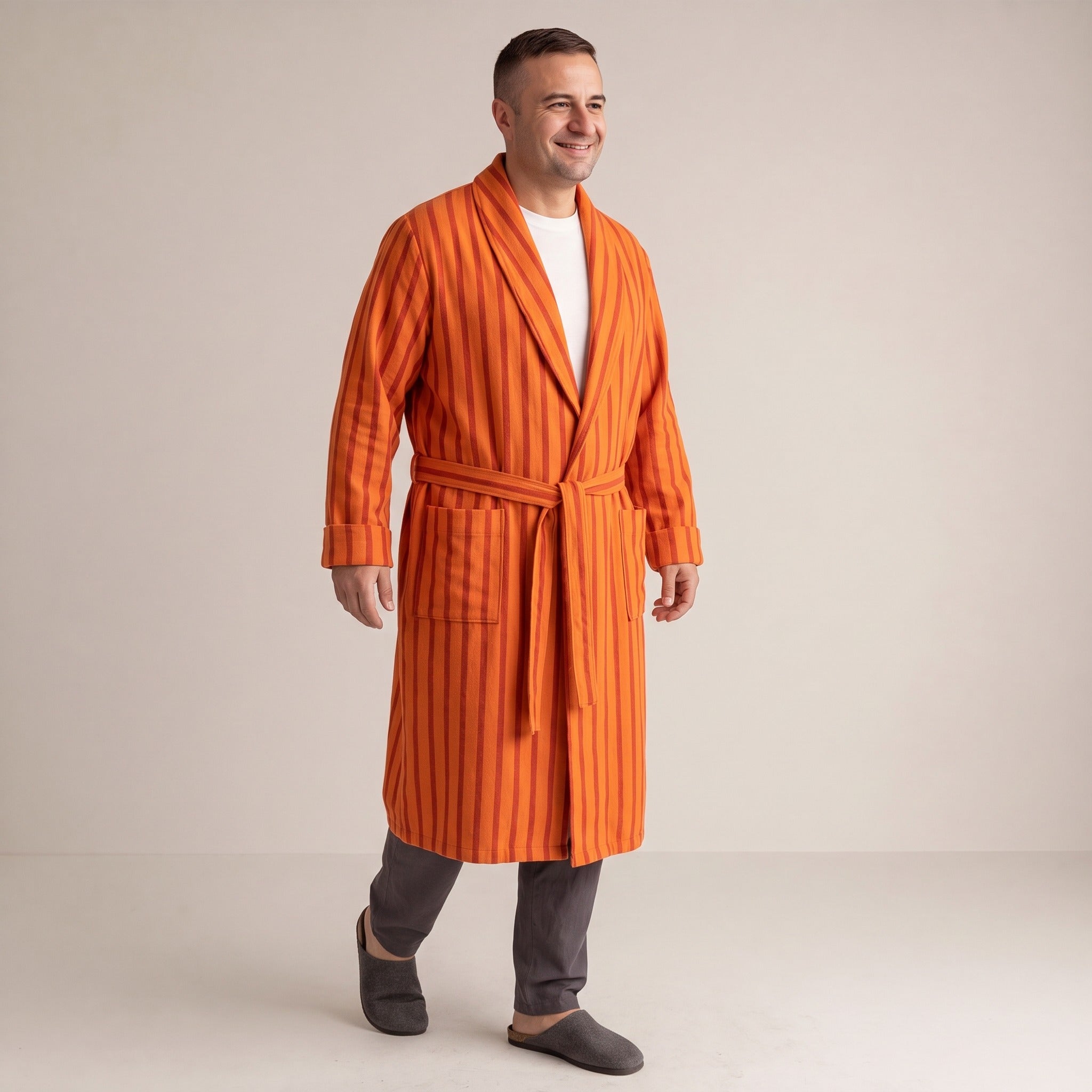 Men's Flannel Dressing Gown | Tie Belt | 3 Colours