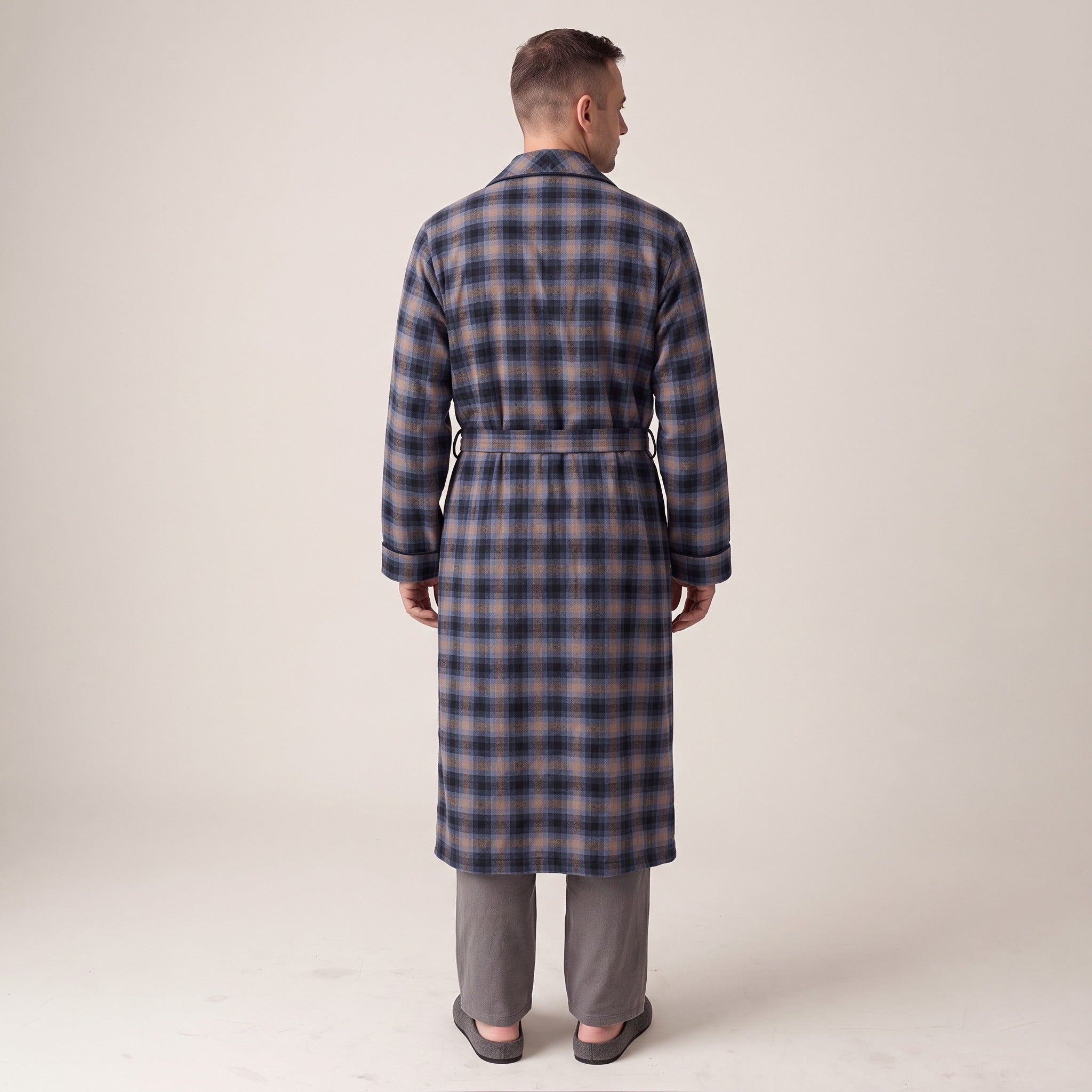 Men's Flannel Dressing Gown | Tie Belt | 3 Colours