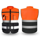 Men's Work Vest | Reflective Strips | Two Tone | Multi-Pocket