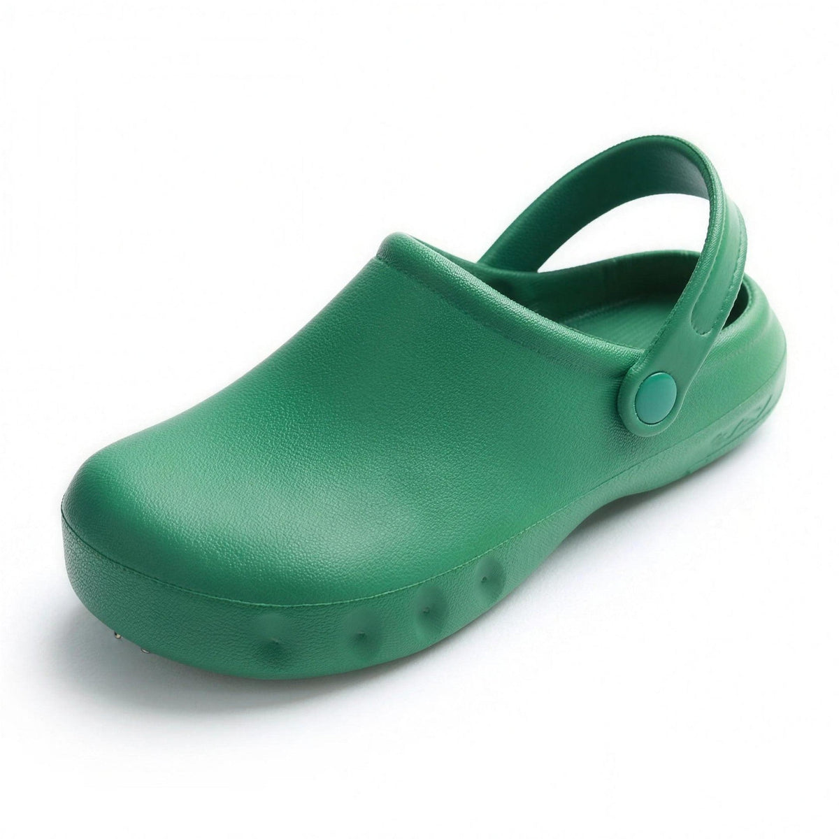 Green EVA clog with adjustable heel strap and textured sole, shown alone | Chaps London