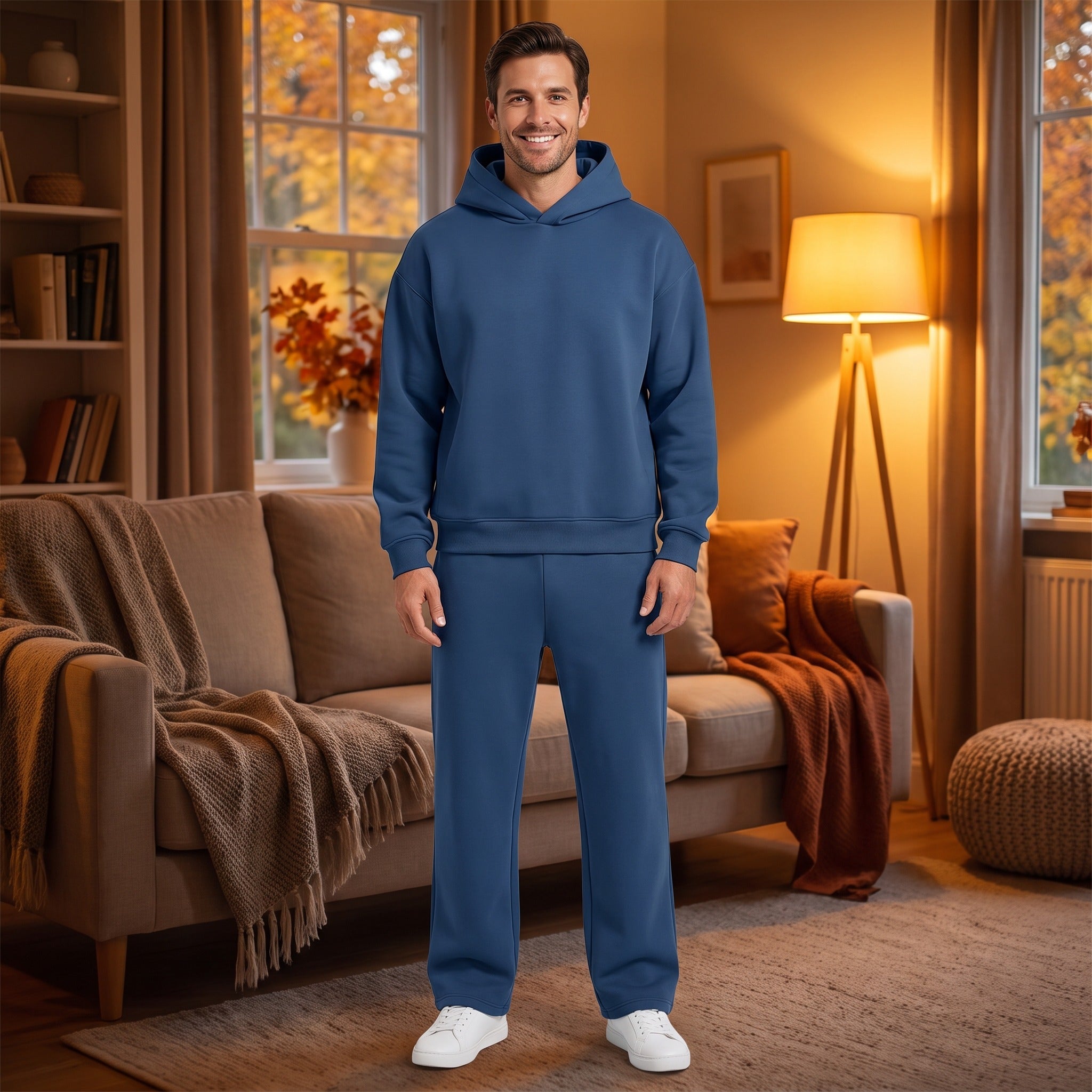 Men's Boxy Hoodie Tracksuit | Straight Leg Joggers | 5 Colours