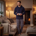 Men's Hooded Fleece Pyjamas | Check Trousers | 2 Colours