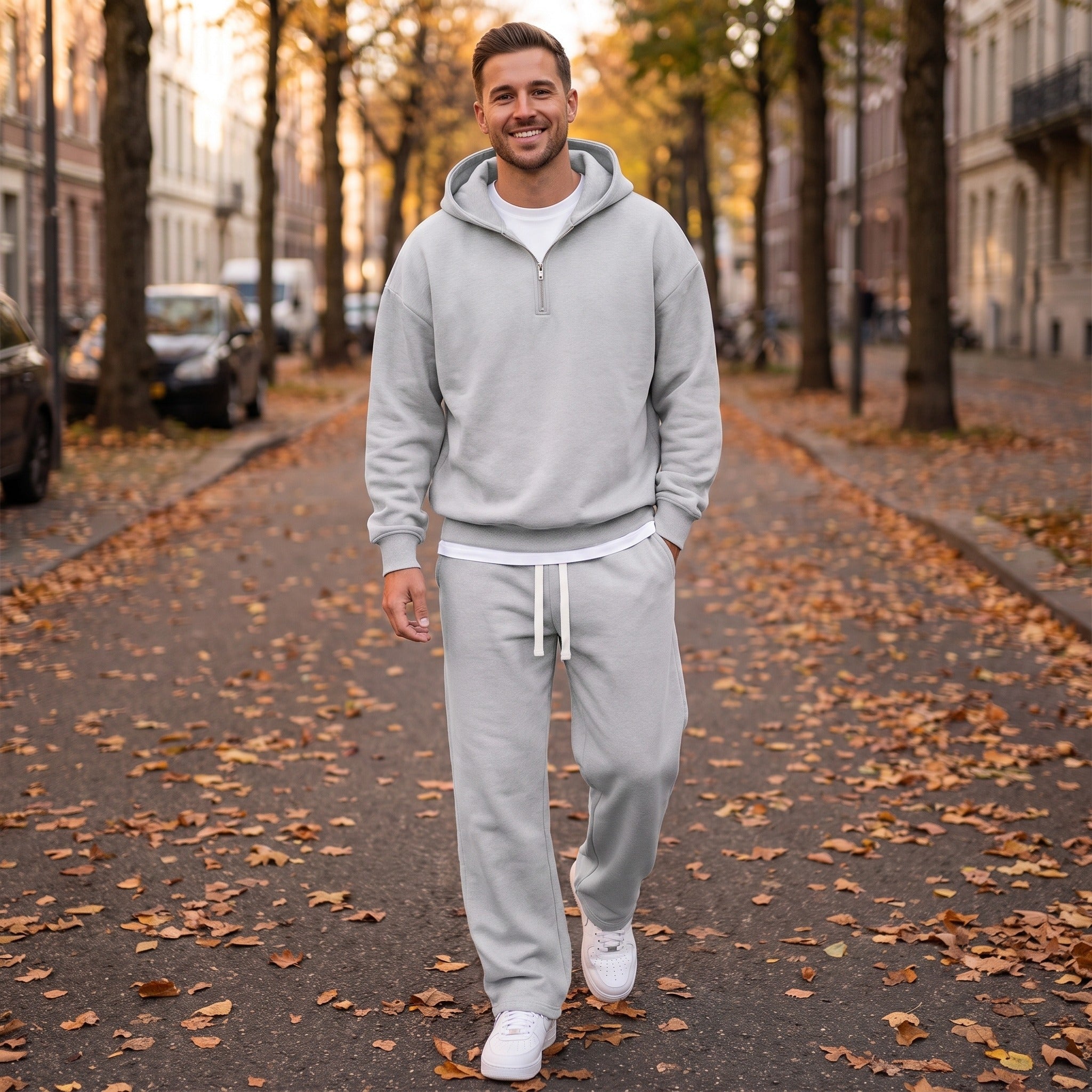 Men's Half Zip Hoodie Tracksuit | Wide Leg Joggers | 3 Colours