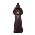 Person wearing brown hooded monk robe with rope belt, hands clasped | Chaps London