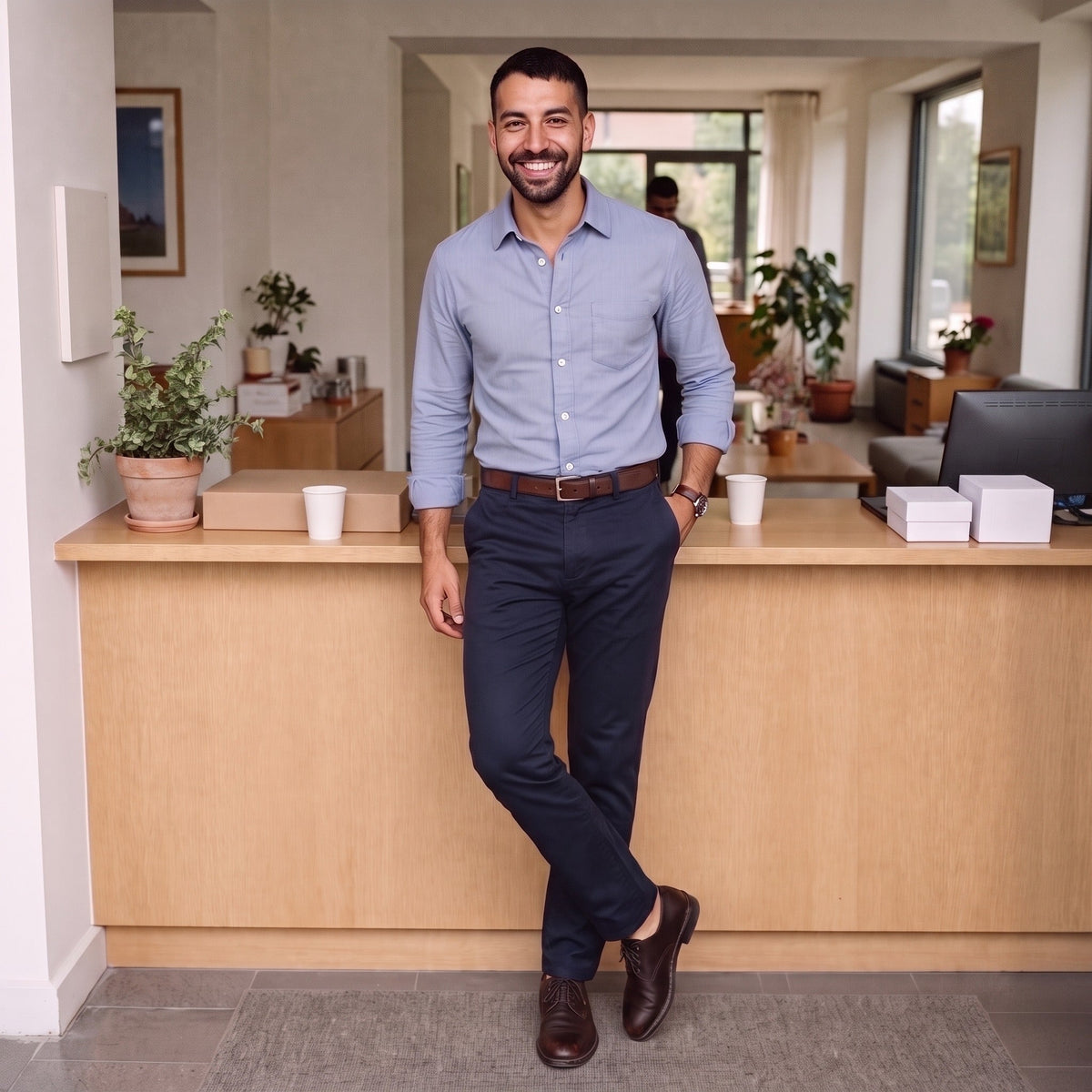 Men's Stretch Chinos | Cotton | Straight Leg