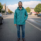 Men's Sporty Rain Jacket | Adjustable Hood | Zip Pockets | Hip Length