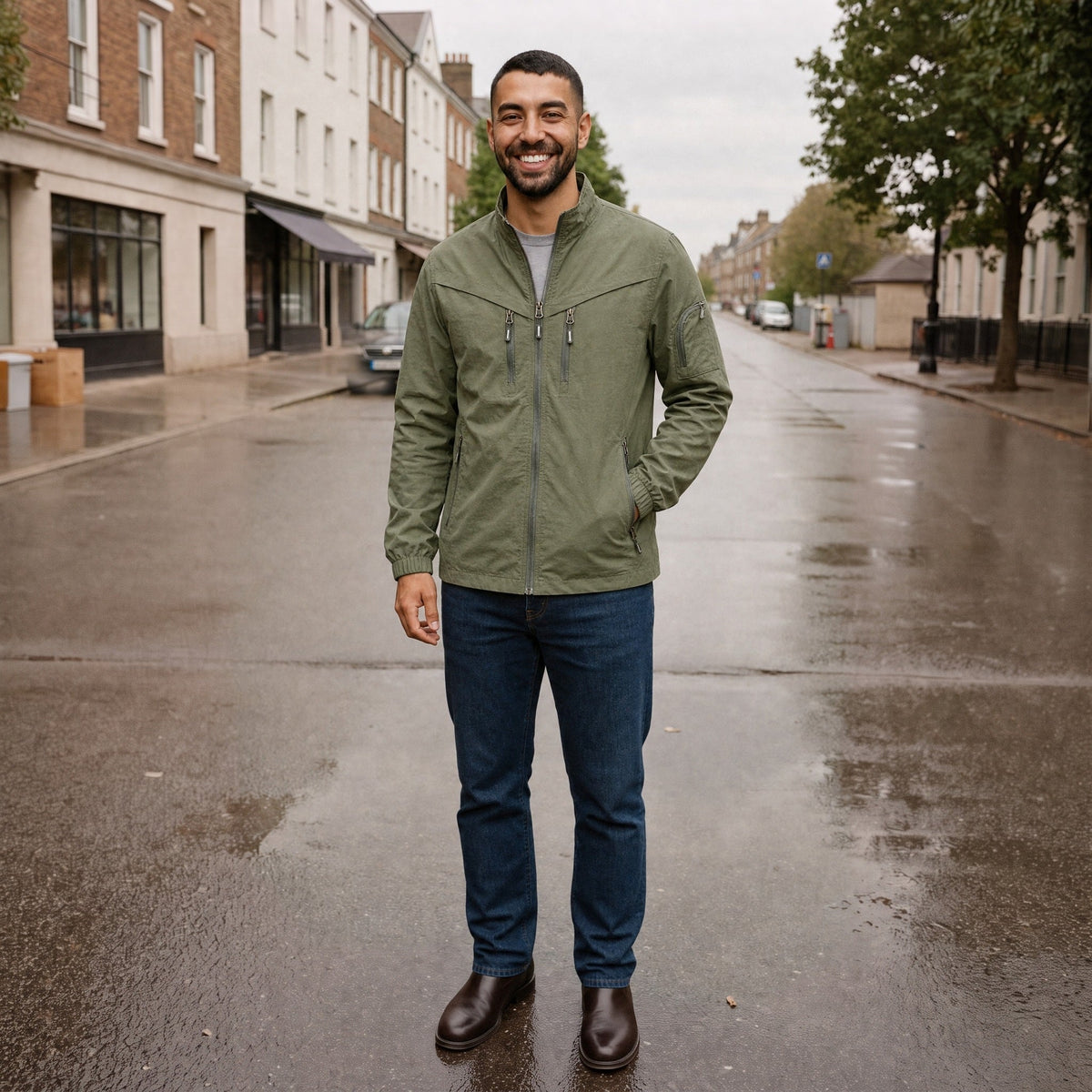 Men's Utility Field Jacket | Stand Collar | Weather Resistant | Sleeve Pocket