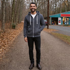 Men's Fleece Zip Hoodie | Drawstring Hood | Front Pockets | 4 Colours