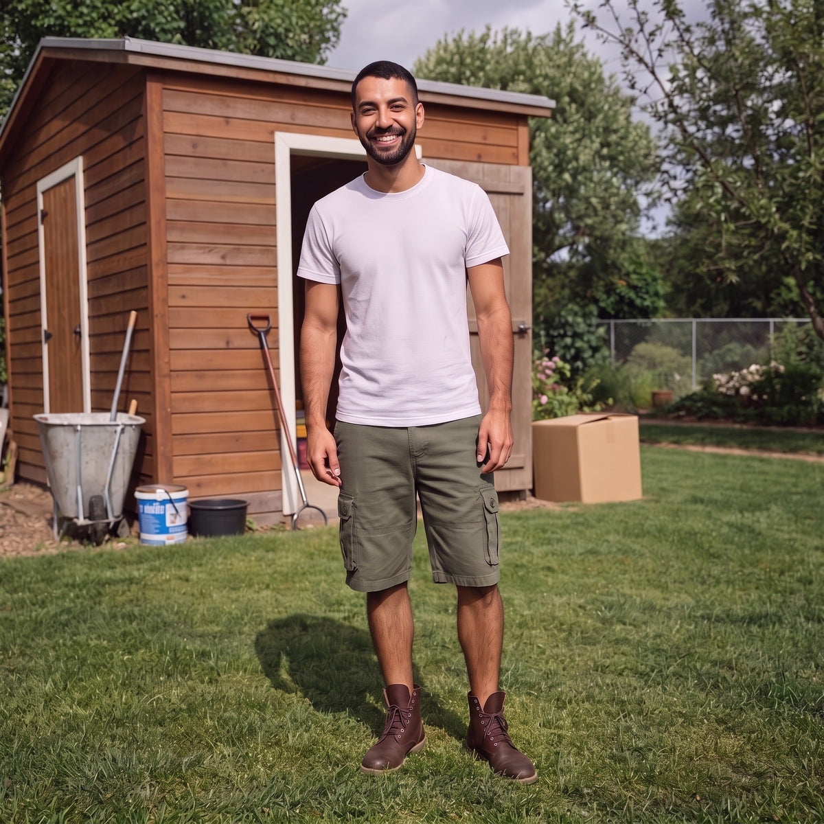 Men's Knee Length Shorts | Cargo | Cotton | Multi-Pocket