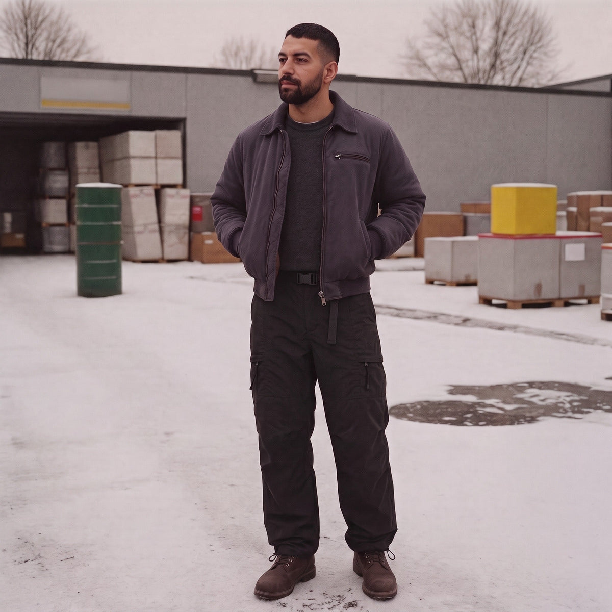 Men's Fleece Lined Trousers | Cargo | Belted | Drawcord Hem
