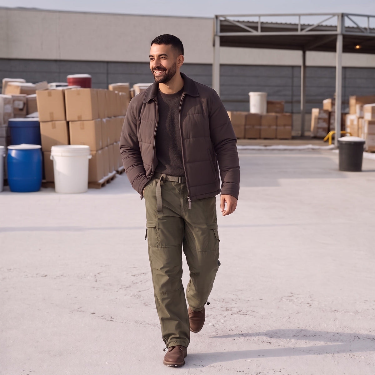 Men's Fleece Lined Trousers | Cargo | Belted | Drawcord Hem