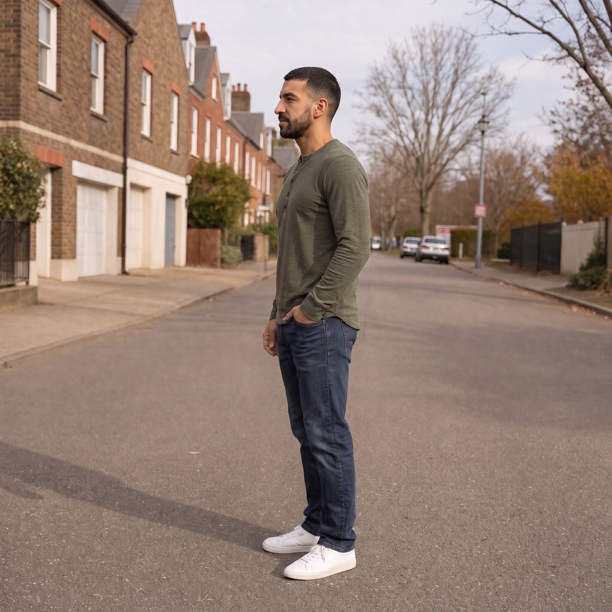 Men's Long Sleeve Henley Top | Button Placket | 5 Colours