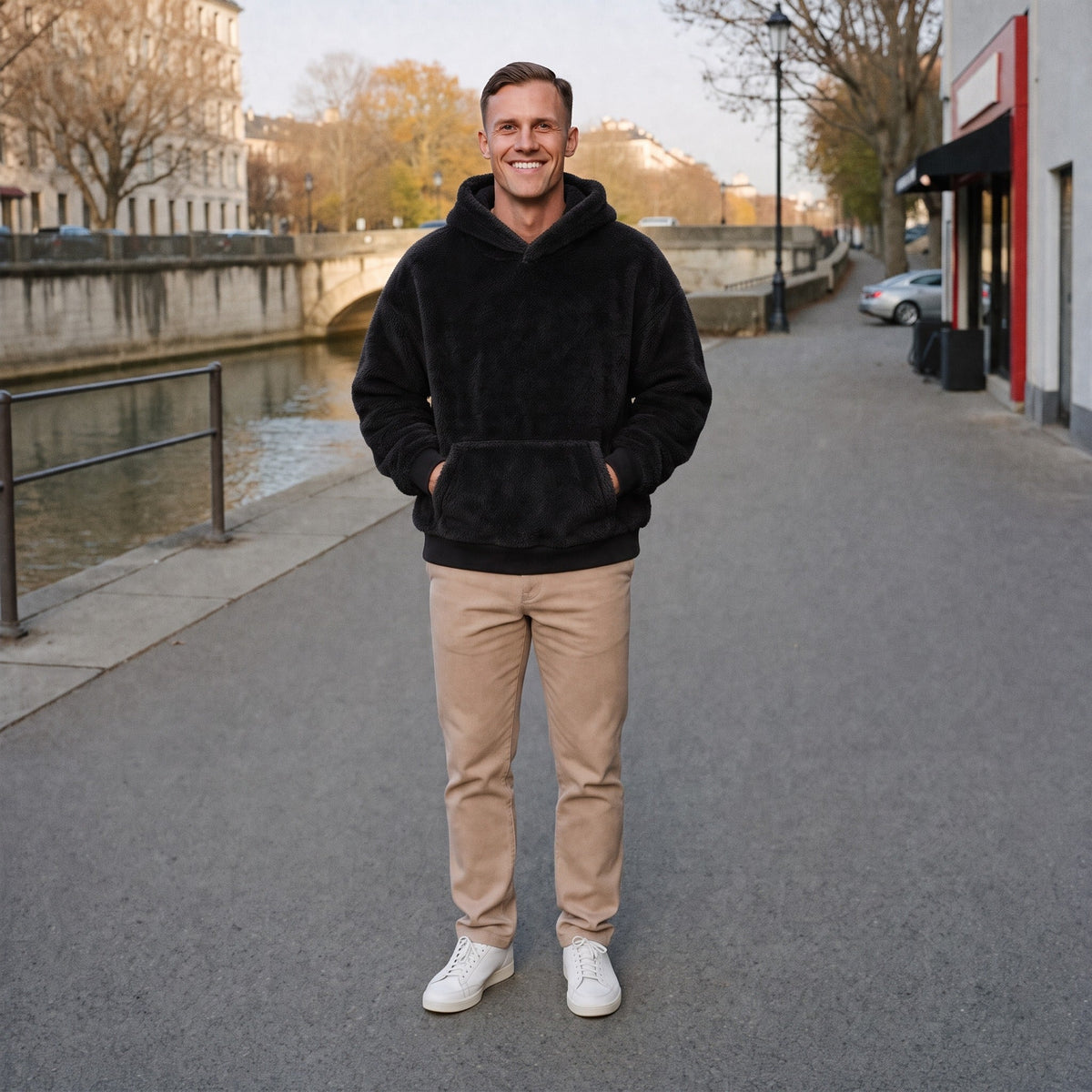 Men's Teddy Fleece Hoodie | Oversized | Kangaroo Pocket | 6 Colours