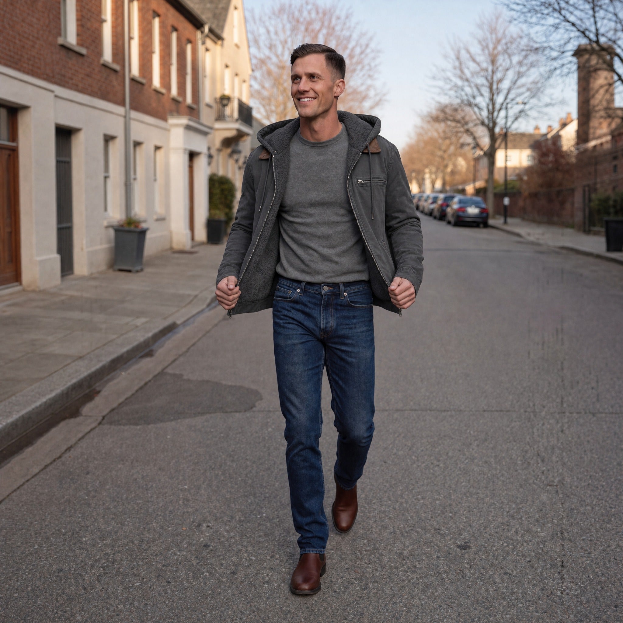 Men's Lined Hooded Jacket | Teddy Lining | Full Zip | 6 Colours