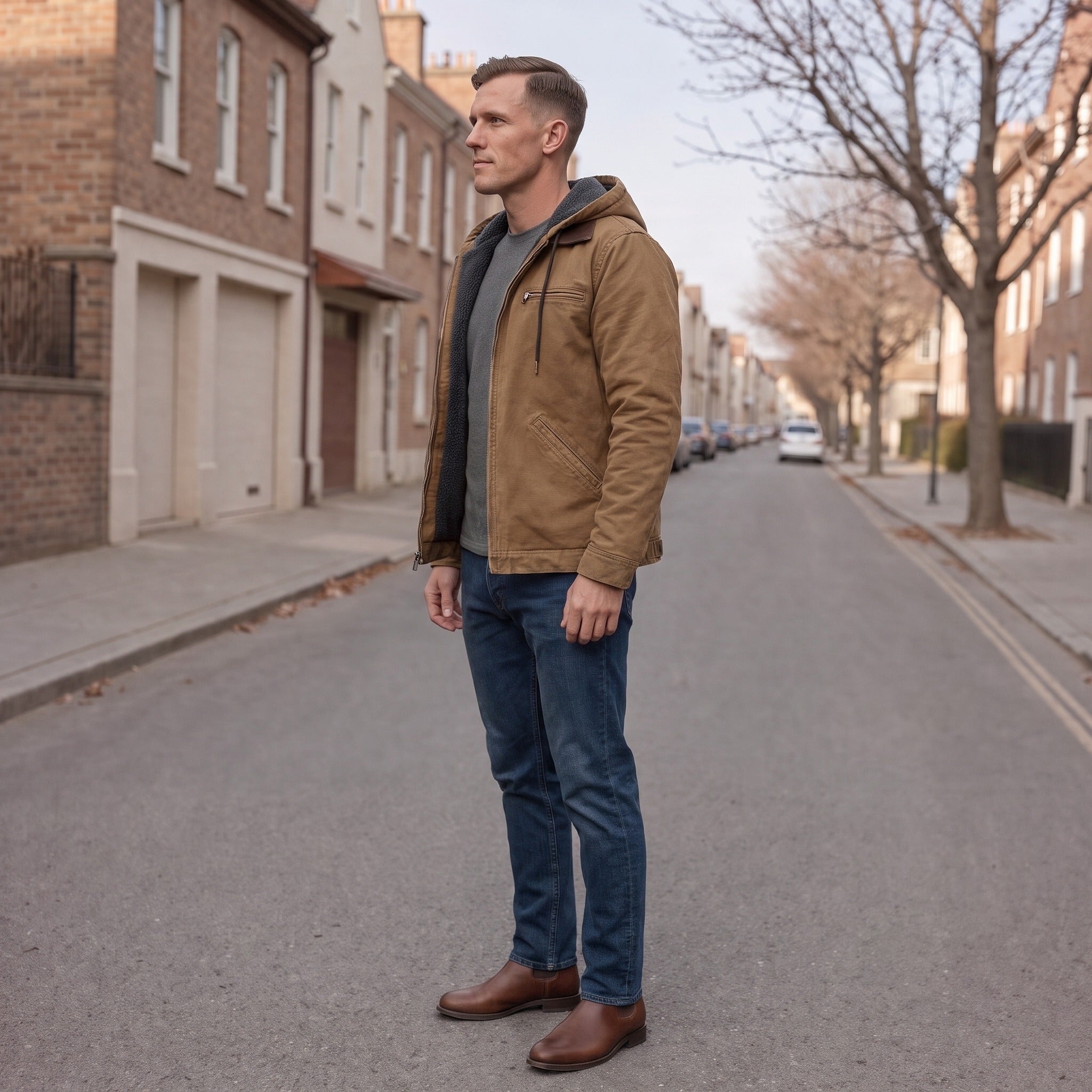 Men's Lined Hooded Jacket | Teddy Lining | Full Zip | 6 Colours