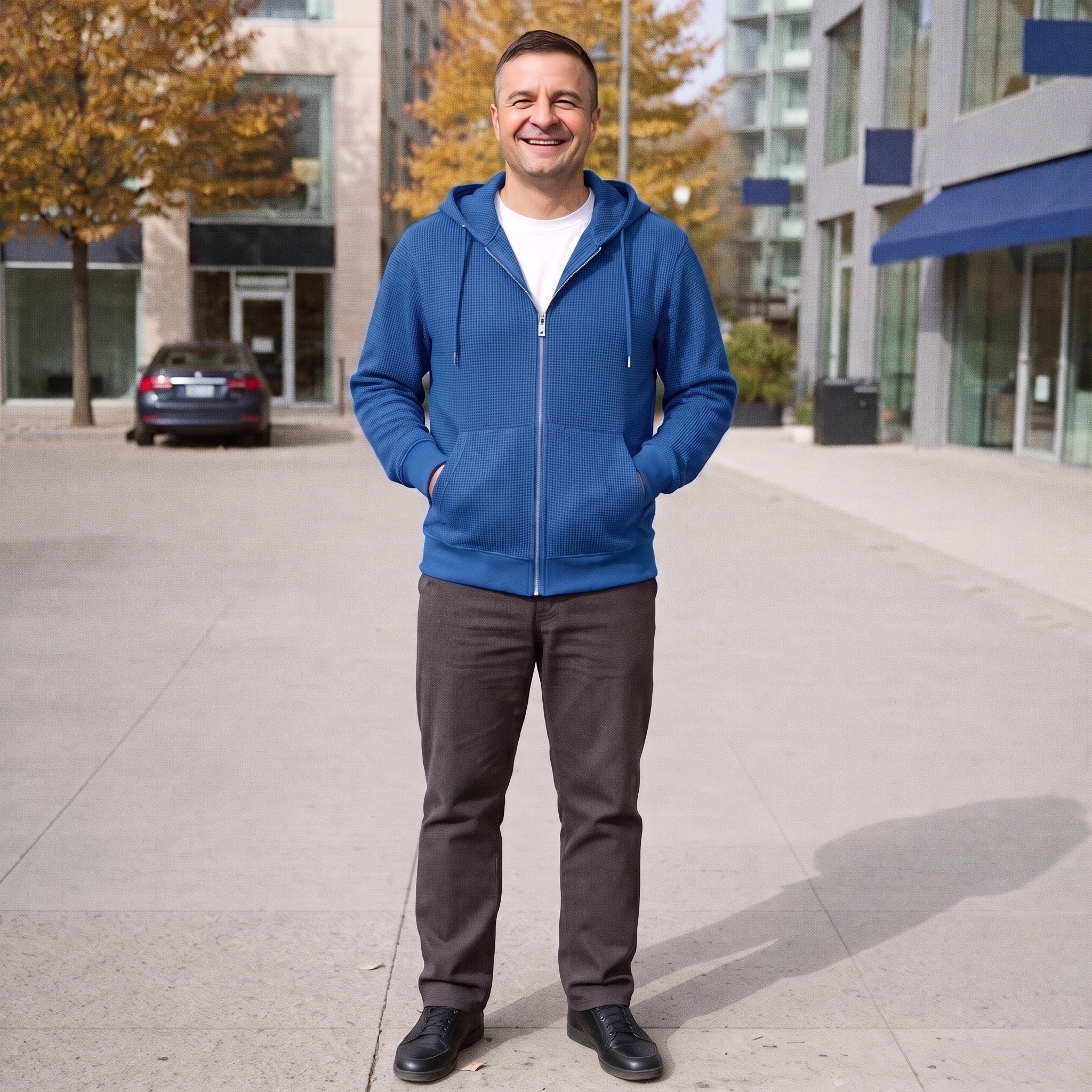 Men's Zip-Through Hoodie | Metal-Tipped Drawcords | 5 Colours