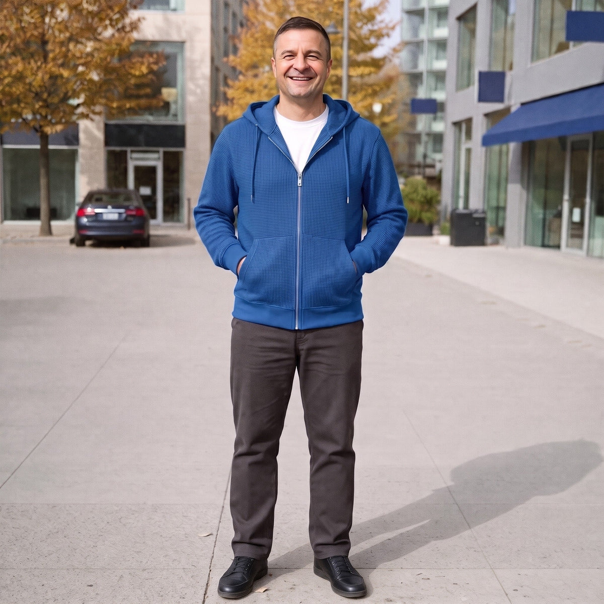 Men's Zip-Through Hoodie | Metal-Tipped Drawcords | 5 Colours