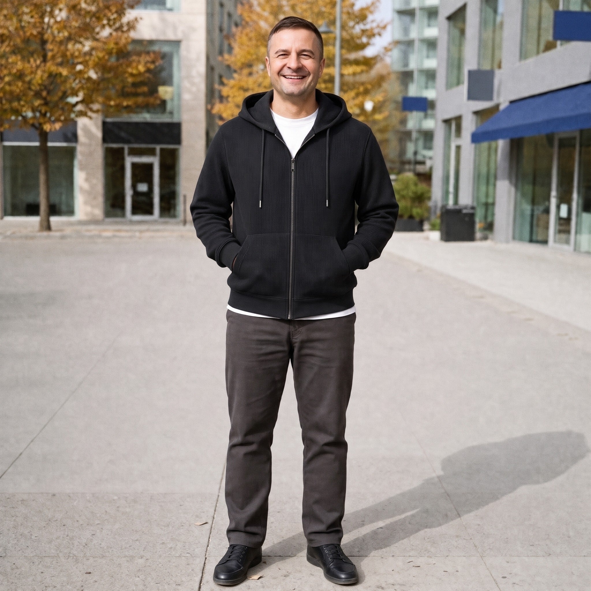Men's Zip-Through Hoodie | Metal-Tipped Drawcords | 5 Colours