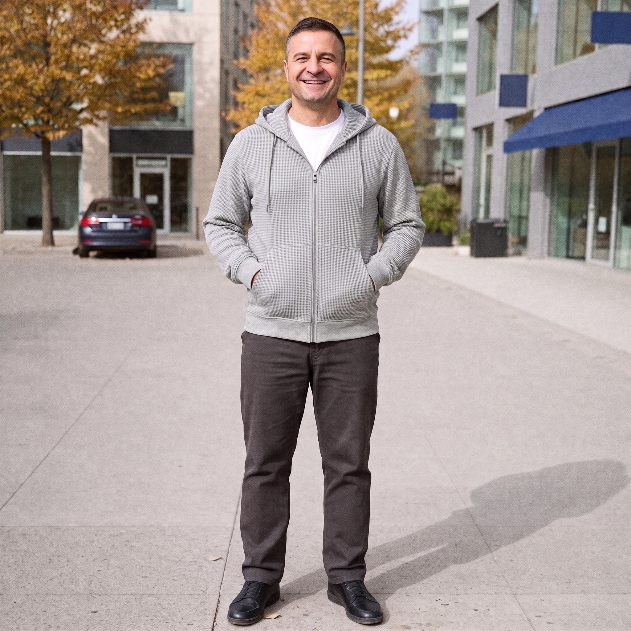 Men's Zip-Through Hoodie | Metal-Tipped Drawcords | 5 Colours