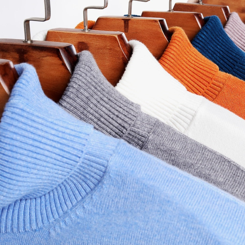 Men's Polo Neck Jumper | Soft Knit | Ribbed Collar-Sweaters-Chaps London-Chaps London