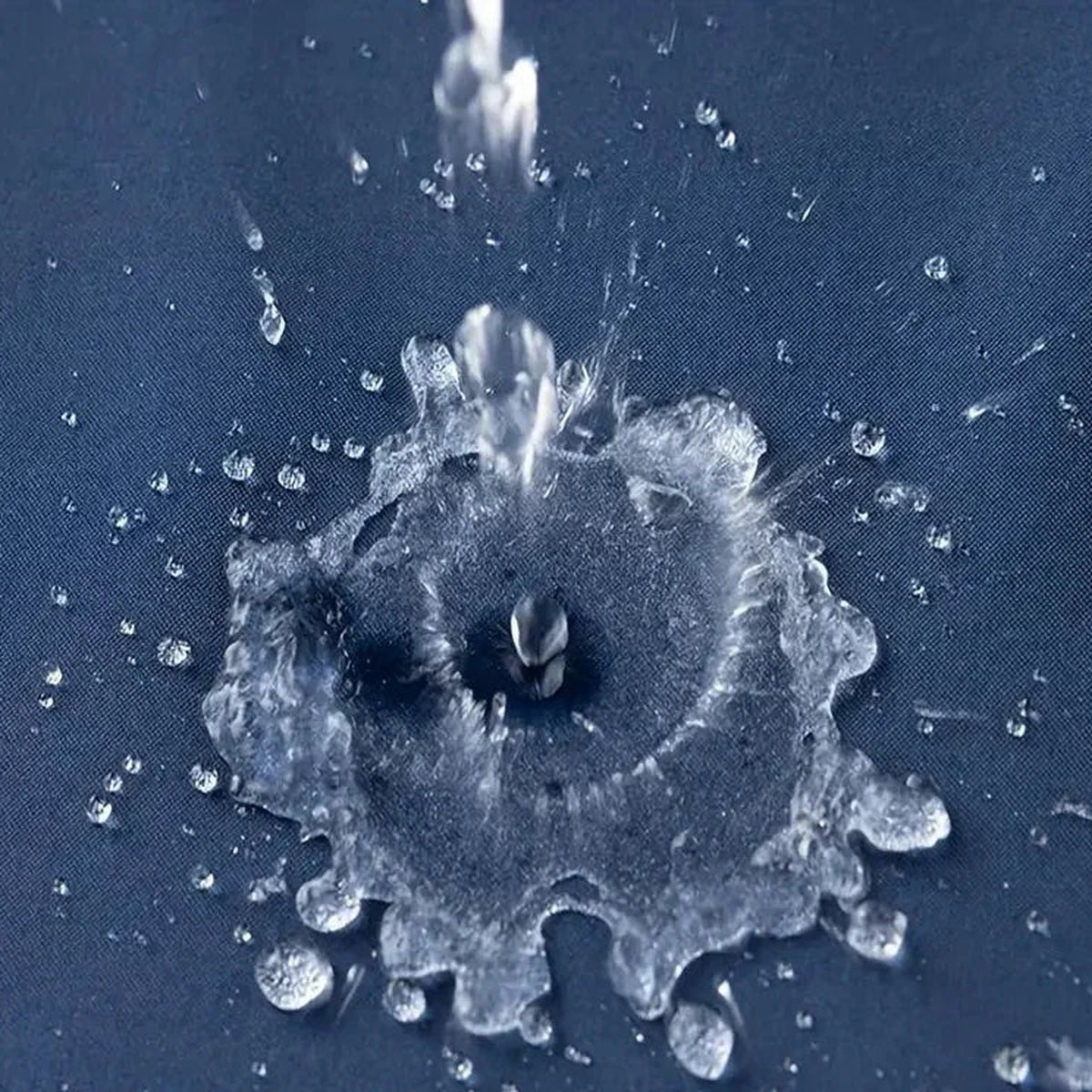 Water beading on the waterproof fabric