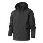 Black rain jacket with hood