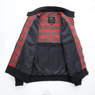 Inside of the Harrington jacket showing the tartan lining