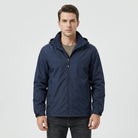 Navy outdoor jacket with detachable hood