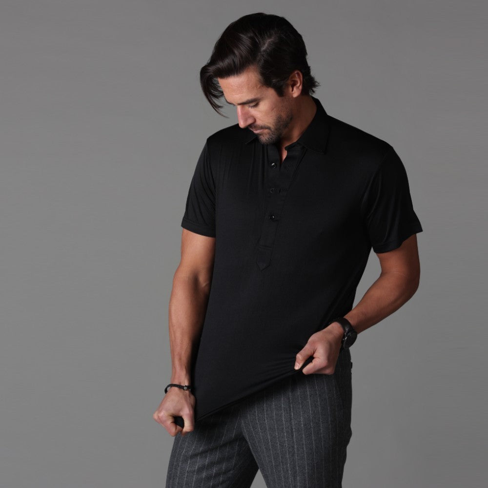 Men's Polo Shirt | Shirt Collar | Half Placket | Short Sleeve-Polo Shirts-Chaps London-Chaps London