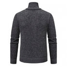 Dark grey knitted turtleneck sweater, back view, shown on mannequin | Chaps London