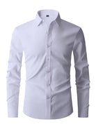 Men's long-sleeve crease-resistant smart shirt in white