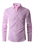 Men's long-sleeve crease-resistant smart shirt in pink