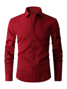 Men's long-sleeve crease-resistant smart shirt in red