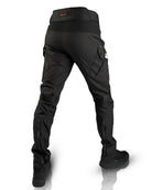 Men's black tactical cargo trousers, back view | Chaps London