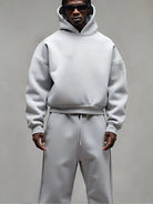 Men's grey hoodie and joggers tracksuit set