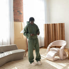 Men's sage green hoodie and joggers set