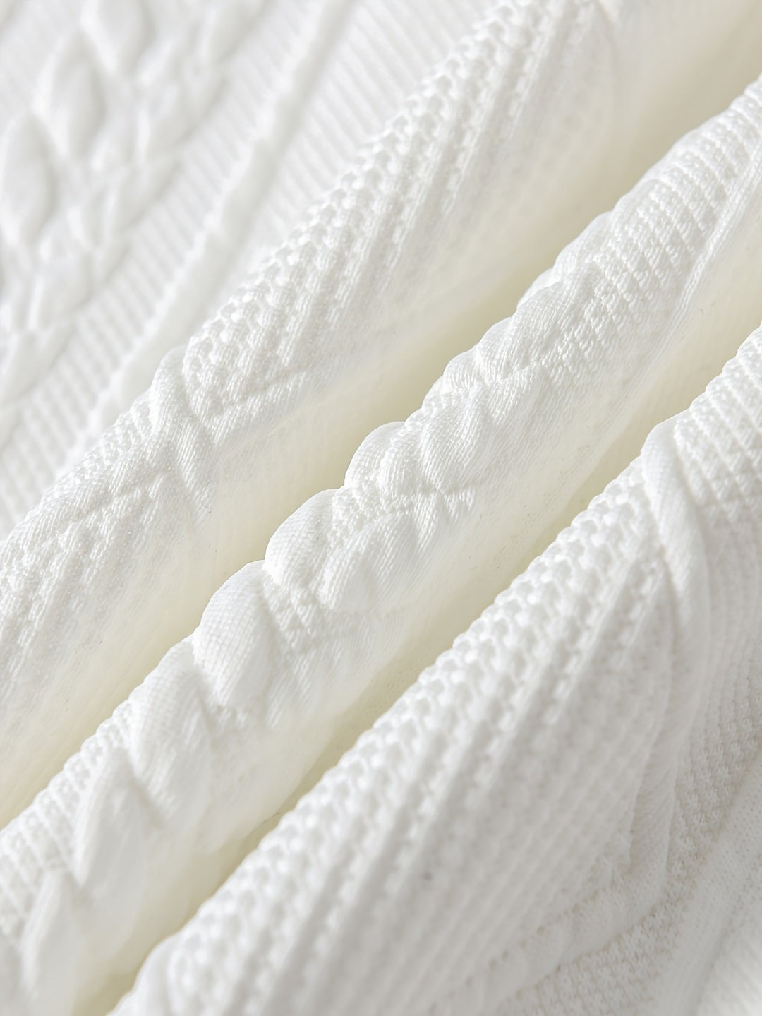 Close-up of the embossed cable and diamond pattern | Chaps London
