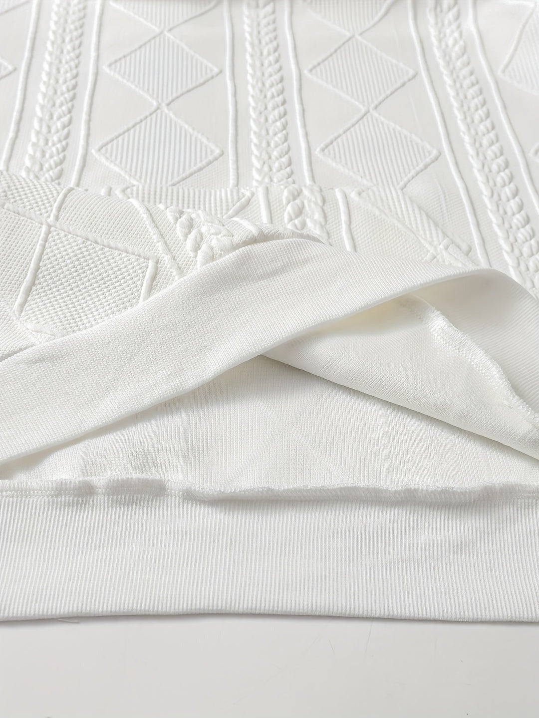 Close-up of the ribbed hem and the smooth inside of the fabric | Chaps London