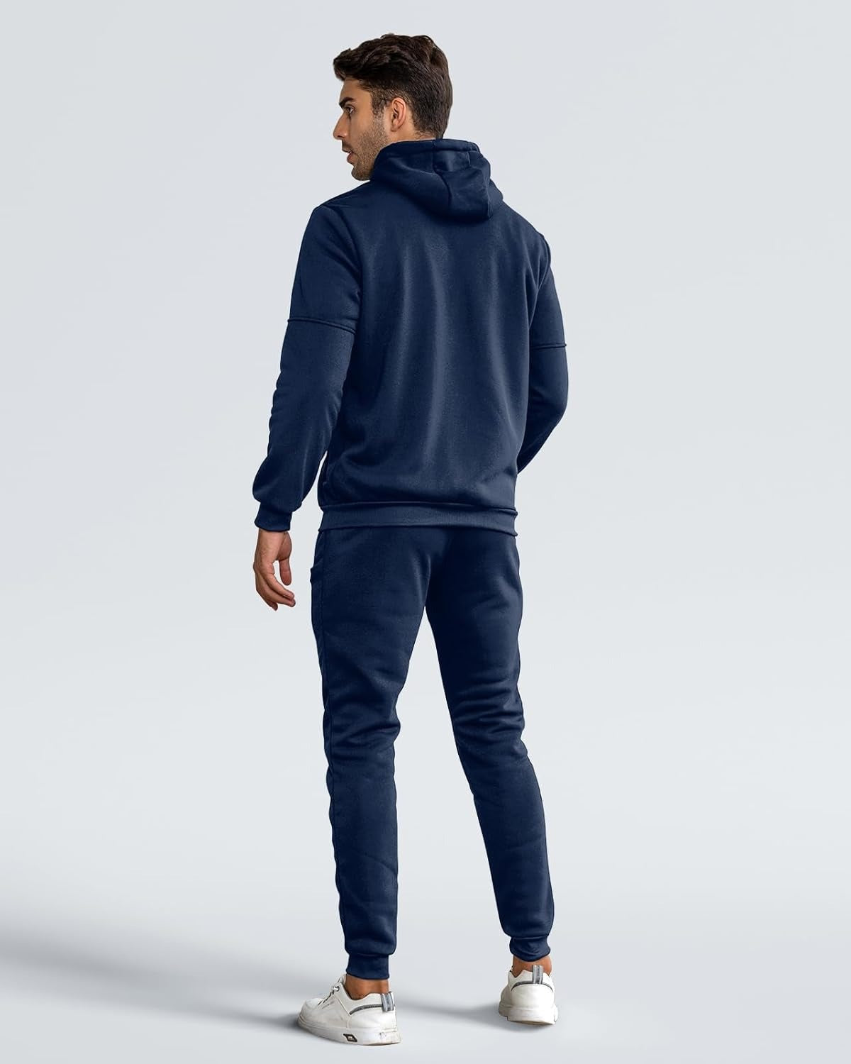 Navy zip hoodie and joggers tracksuit, back view | Chaps London