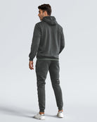Dark grey zip hoodie and joggers tracksuit, back view | Chaps London