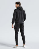 Black zip hoodie and joggers tracksuit, back view | Chaps London