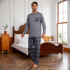 Men's Relaxed Check Pyjamas | Grey