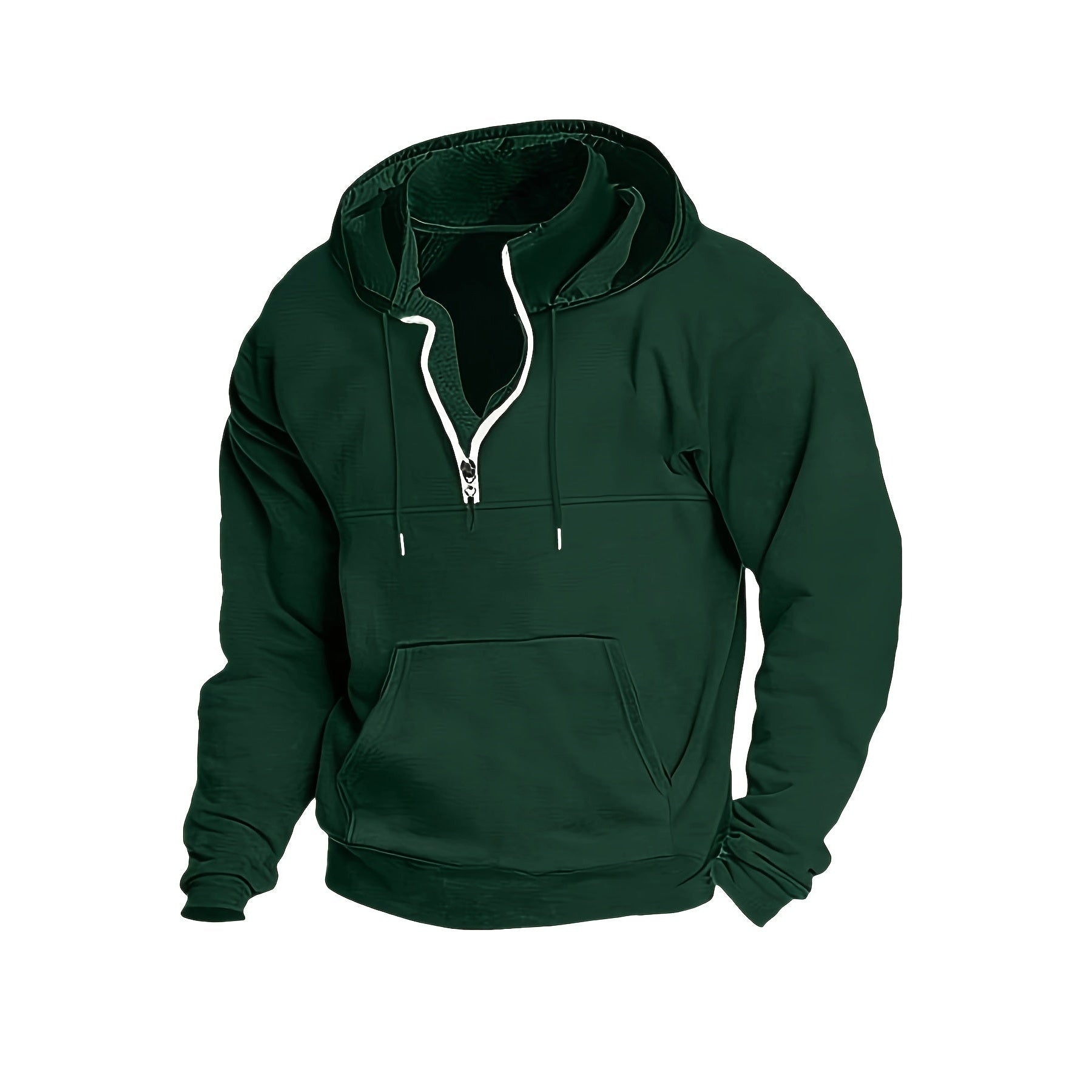 Men's Half-Zip Hoodie with Stand Collar | Kangaroo Pocket | 8 Colours
