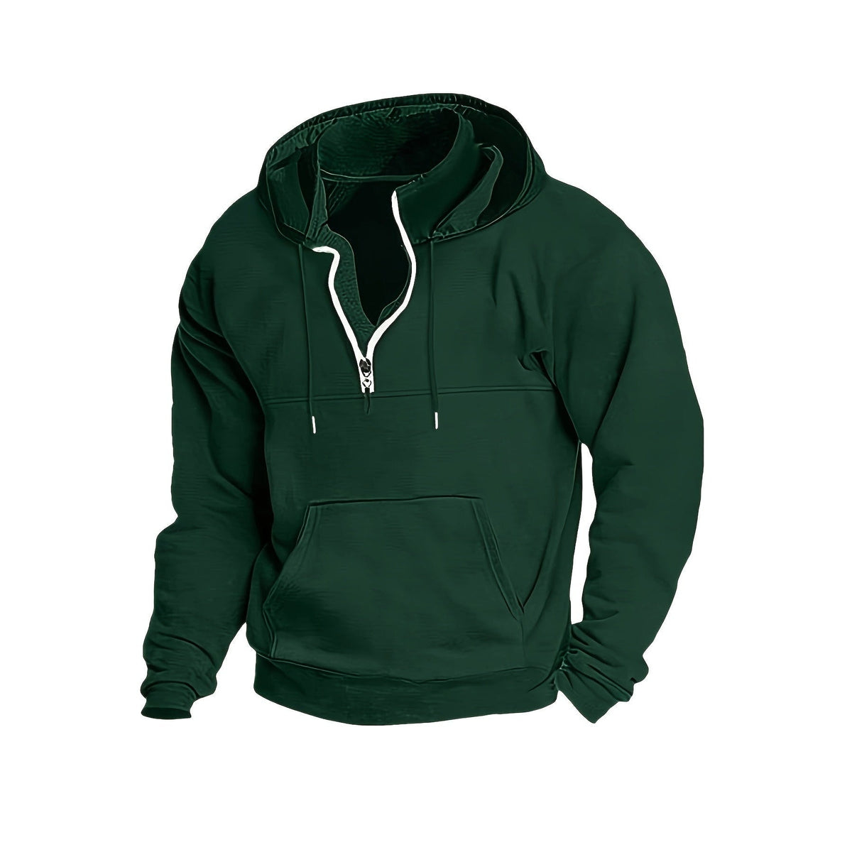 Men's Half-Zip Hoodie with Stand Collar | Kangaroo Pocket | 8 Colours